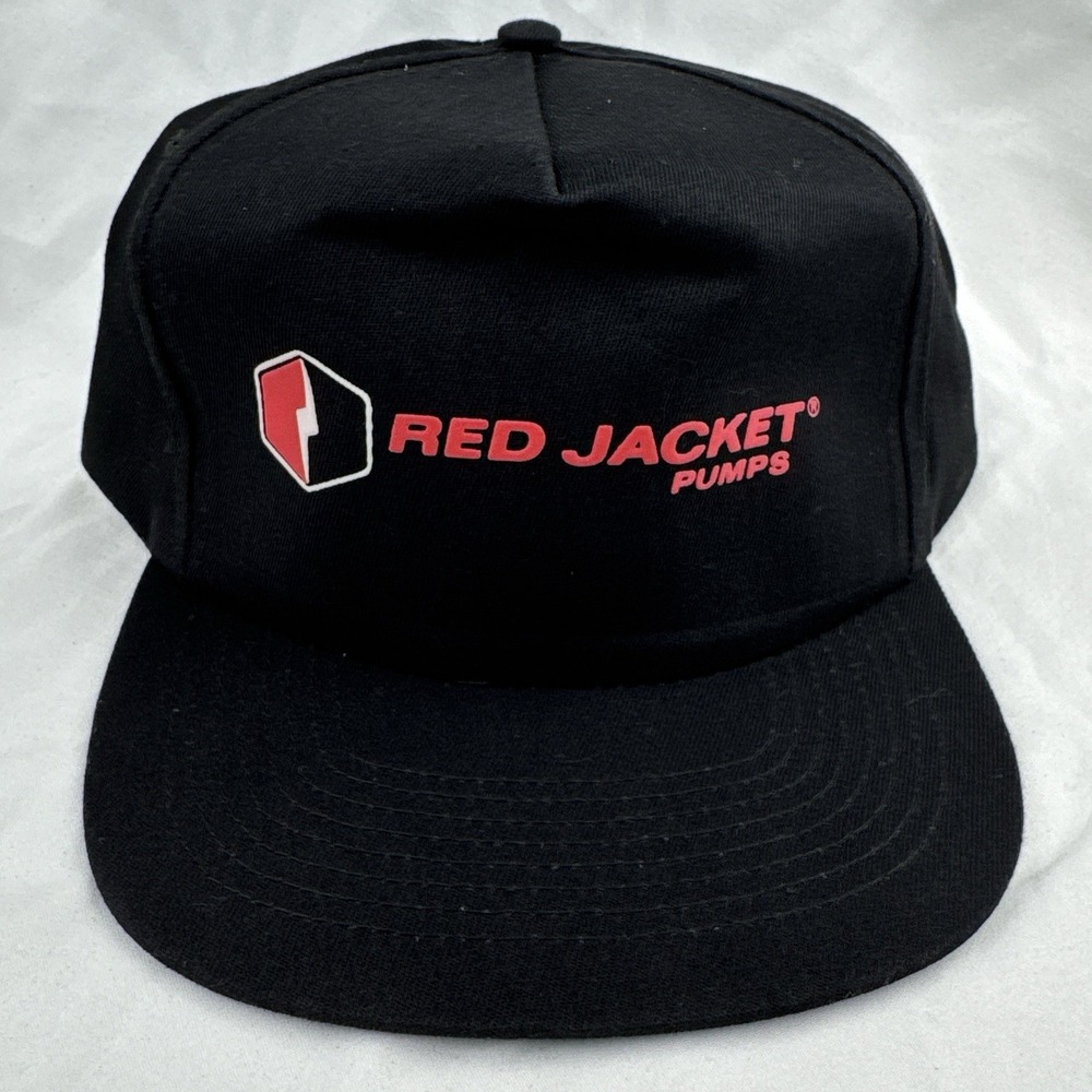 Vintage 80s Red Jacket Pumps KC Snapback Hat USA Black